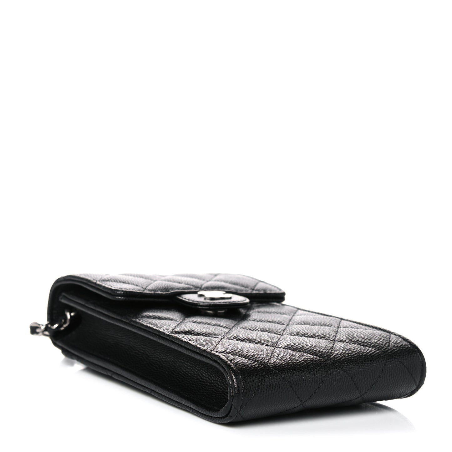 Caviar Quilted Classic Phone Holder Black