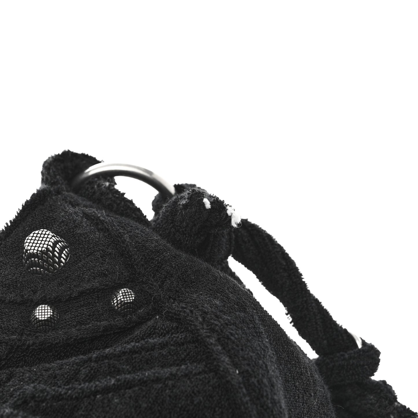 Terry Cloth Le Cagole Shoulder Bag XS Black