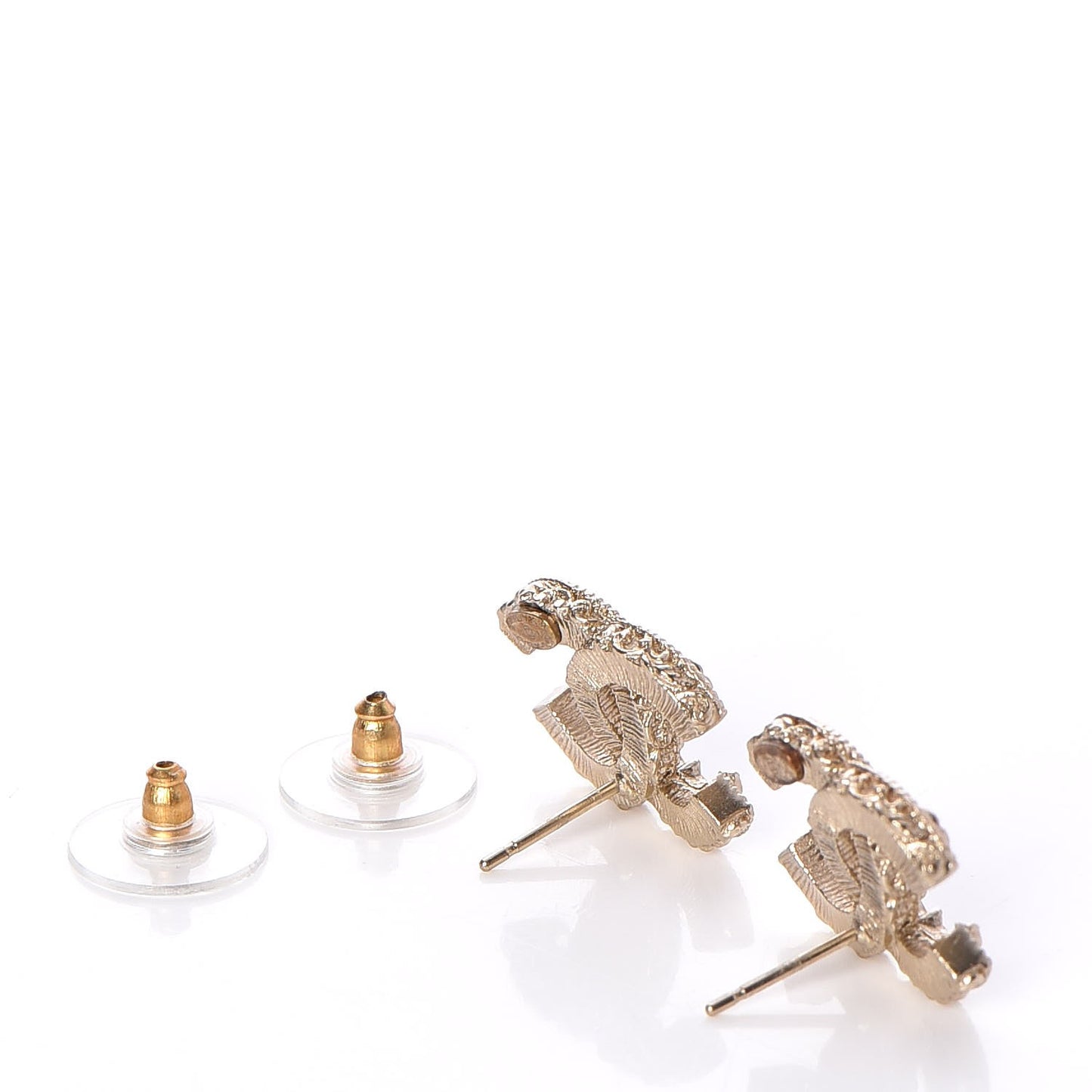 Enamel CC Baroque Earrings Black Gold