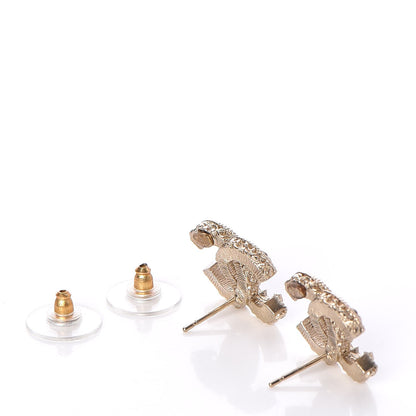 Chanel Enamel CC Baroque Earrings Black Gold 6 of 7