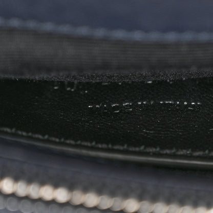Saint Laurent Sheepskin Matelasse Chevron Monogram Medium College Bag Navy 7 of 12