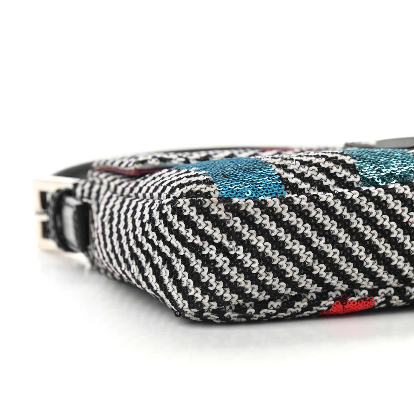 Sequin Chevron Baguette Black White Multicolor