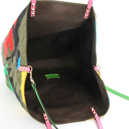Valentino Garavani Nylon Psychedelic Camo Rockstud Easy Tote Multicolor 7 of 8