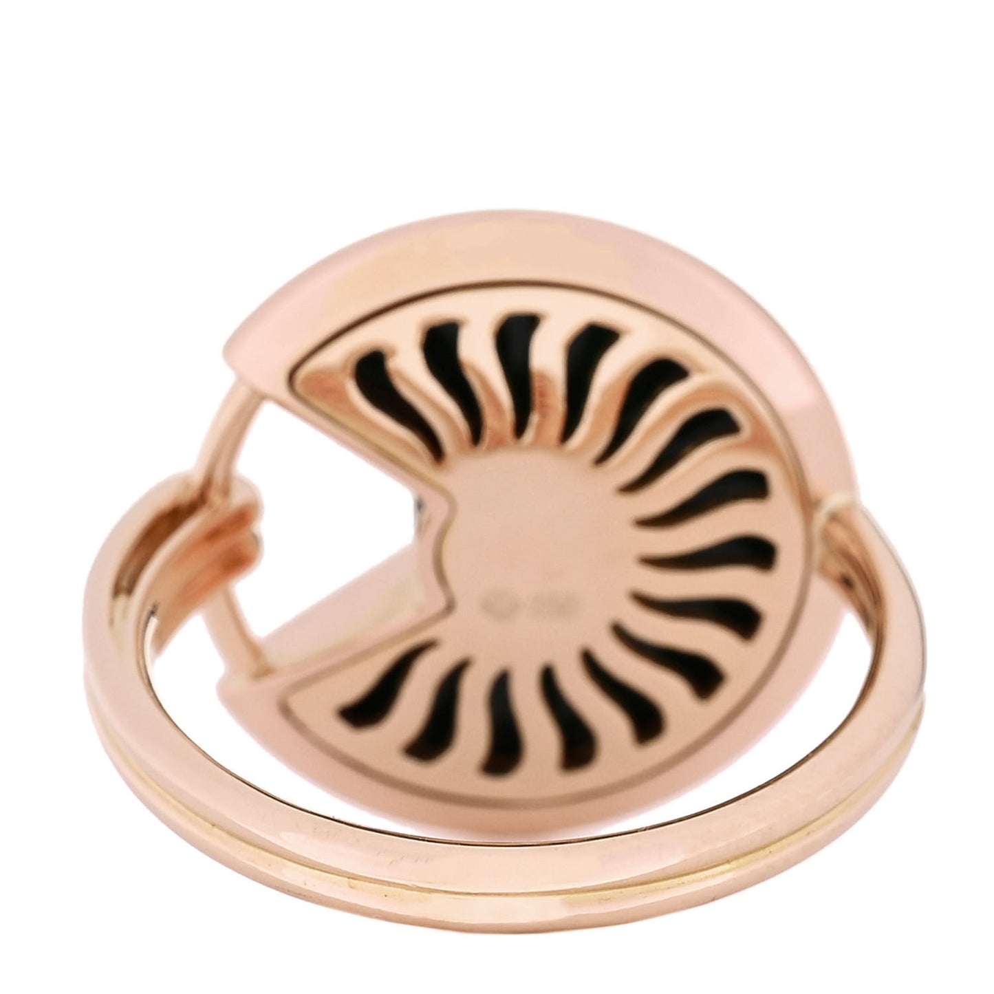 18K Pink Gold Diamond Malachite Amulette de Cartier Ring 53 6.25
