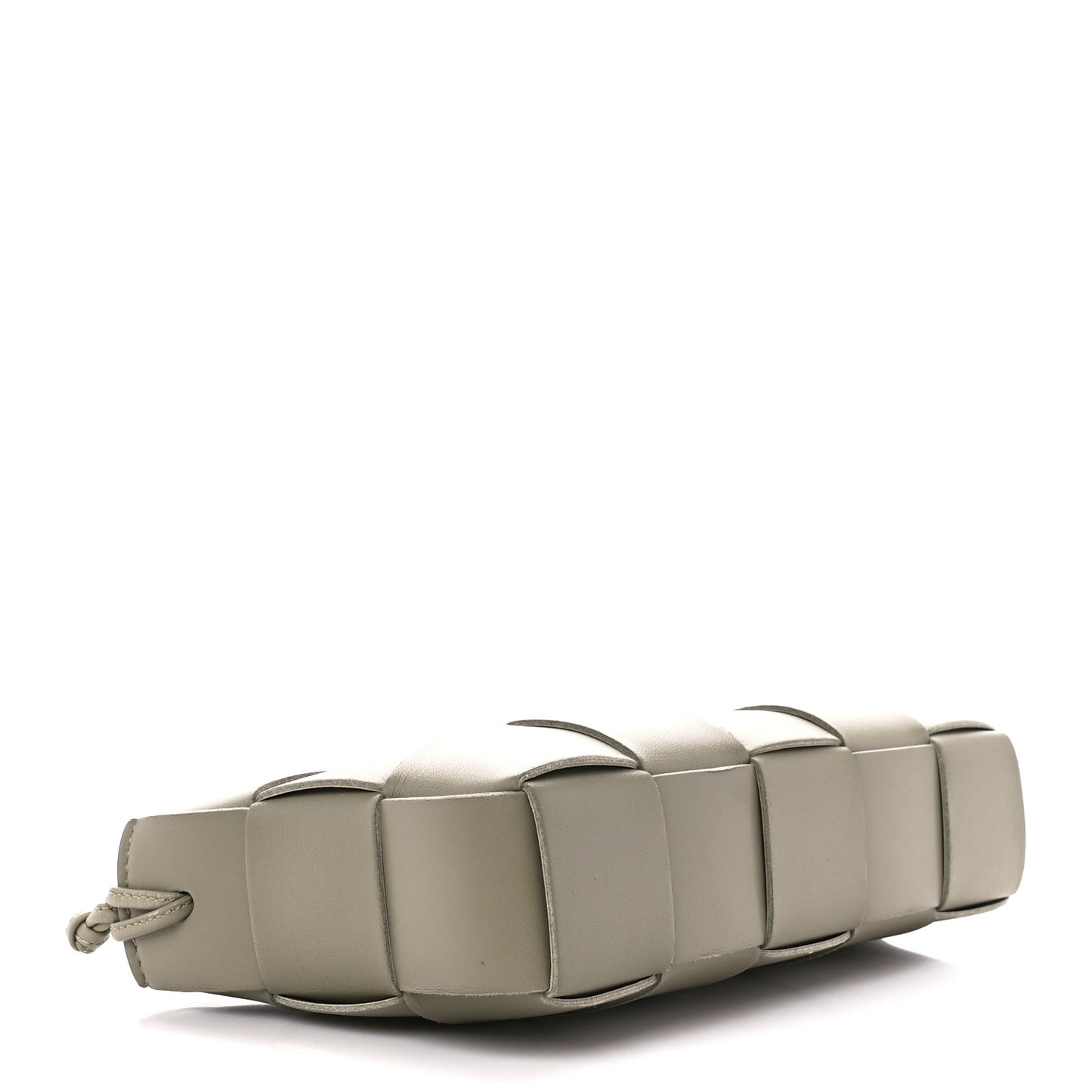 Calfskin Maxi Intrecciato Cassette Pouch On Strap Travertine