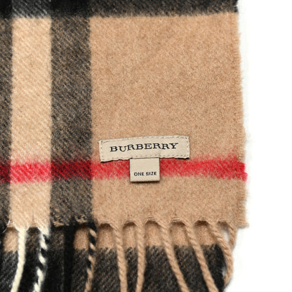 Burberry Cashmere Giant Check Fringe Scarf Camel 3 of 4
