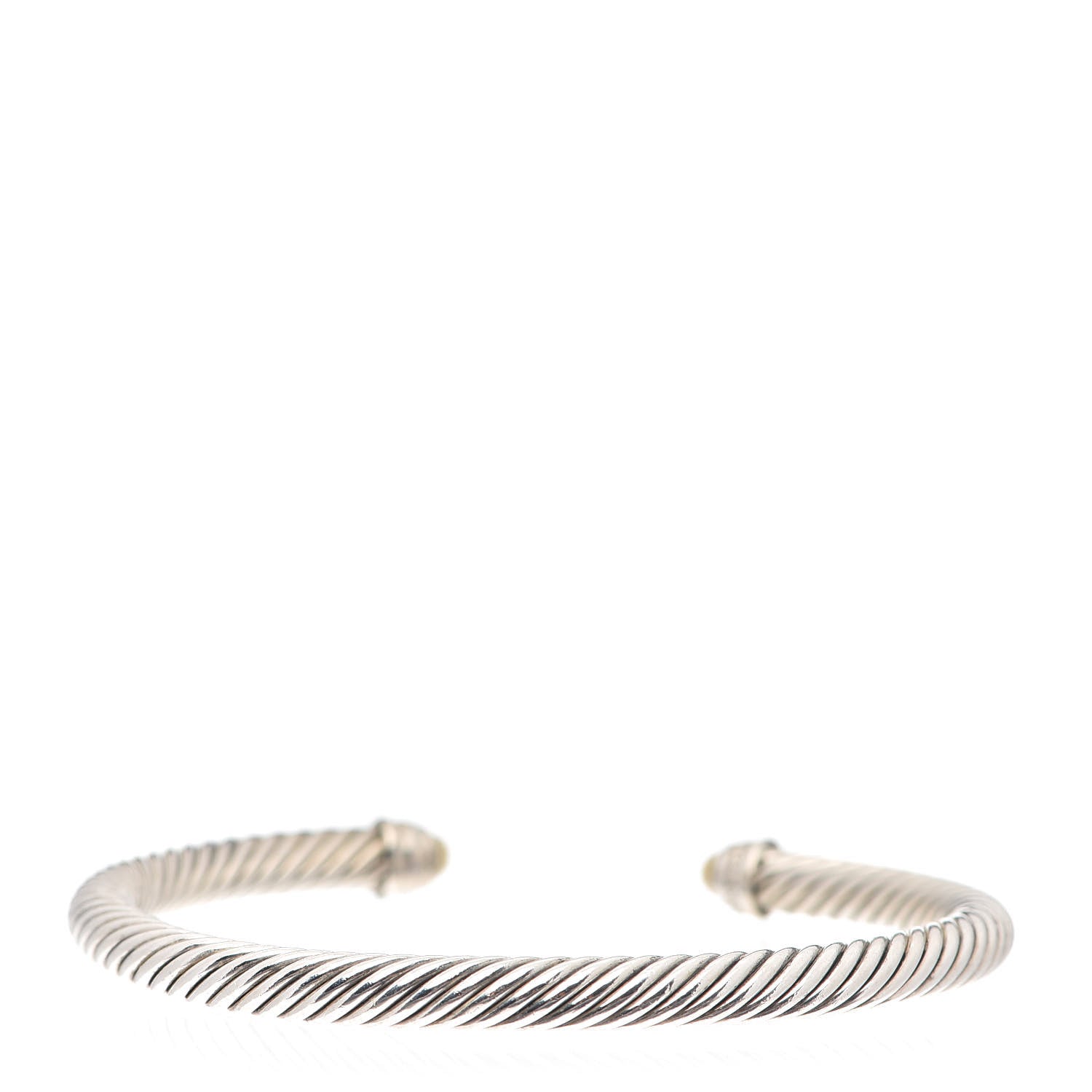 David Yurman Sterling Silver Diamond White Agate 5mm Cable Classics Bracelet 3 of 4