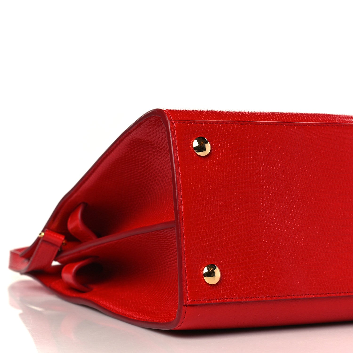 Burberry Calfskin Lizard Embossed Medium Title Tote Red 7 of 8