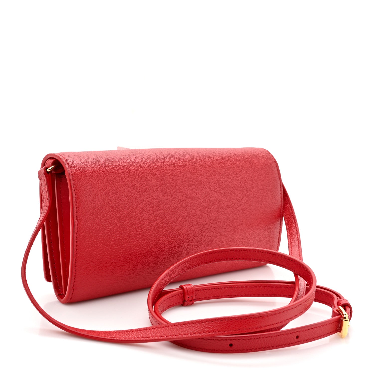Burberry Calfskin Logo Hazelmere Wallet With Detachable Strap Red 3 of 13