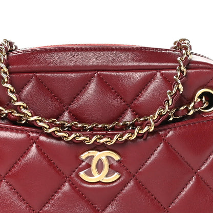 Chanel Shiny Lambskin Quilted Mini Camera Case Burgundy 8 of 10