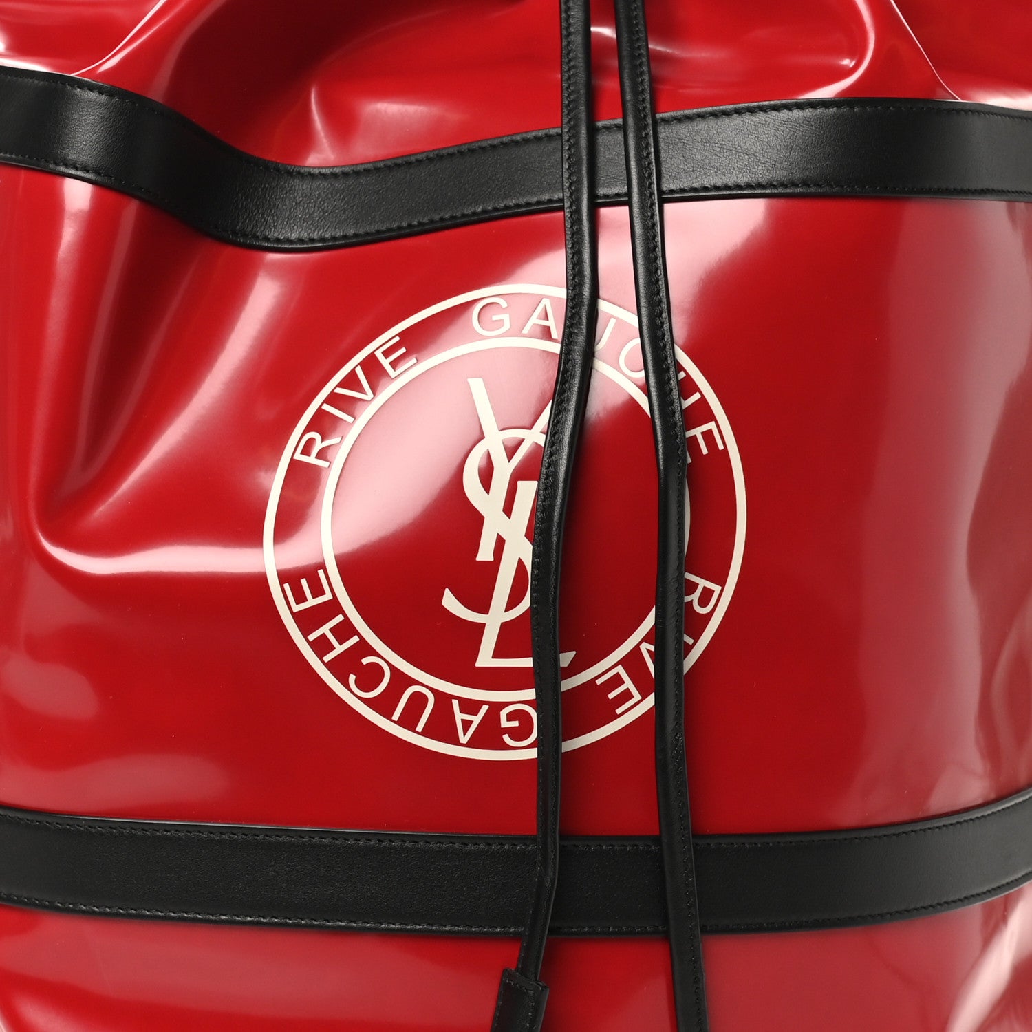 Saint Laurent PVC Calfskin Rive Gauche Sling Bag Wax Red 8 of 10