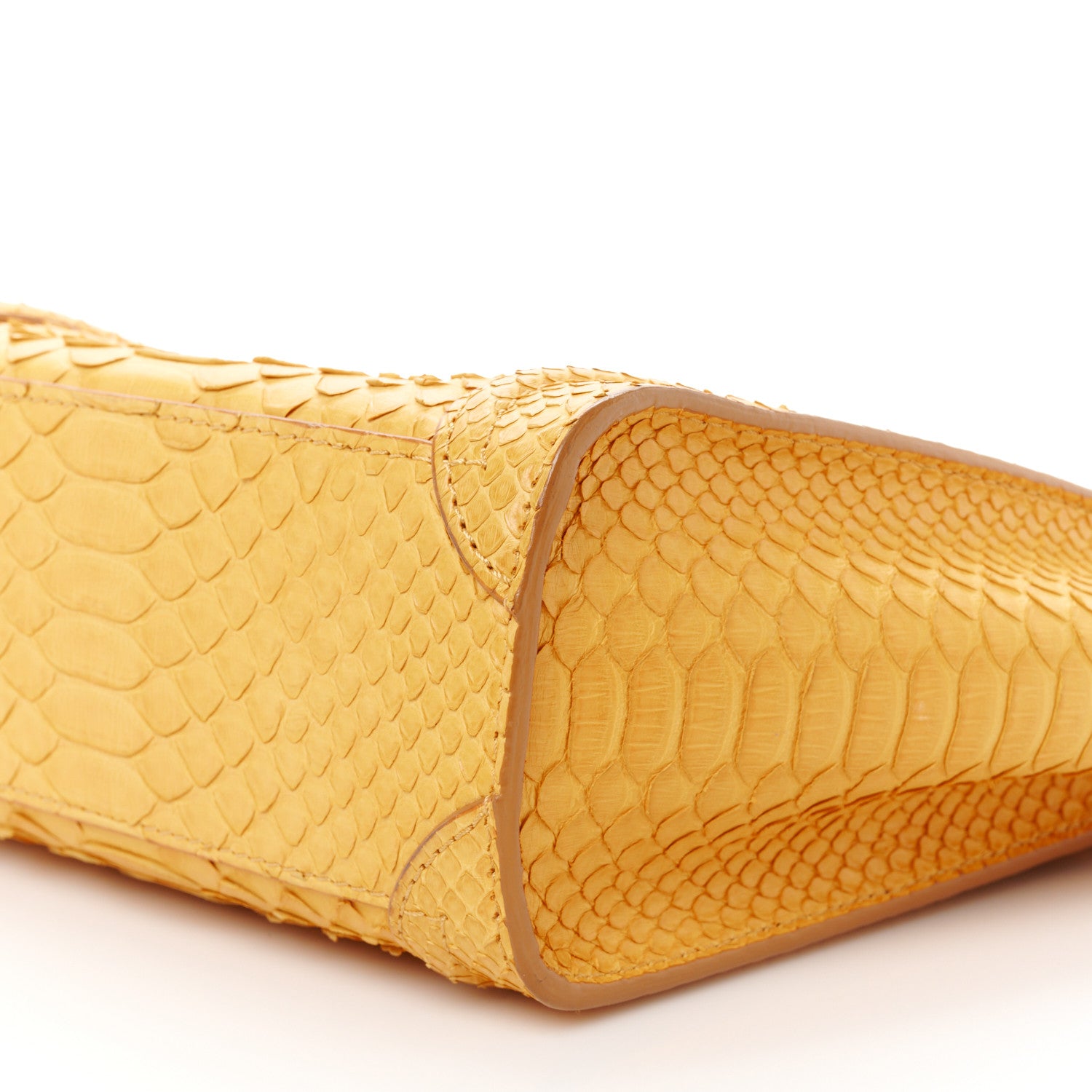 Celine Snakeskin Calfskin Nano Luggage Yellow 10 of 11