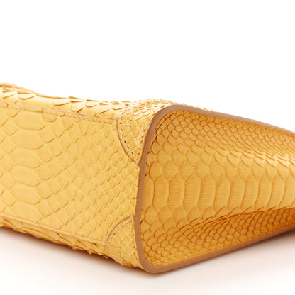 Celine Snakeskin Calfskin Nano Luggage Yellow 10 of 11