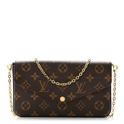 Louis Vuitton Monogram Pochette Felicie Chain Wallet Fuchsia 1 of 11
