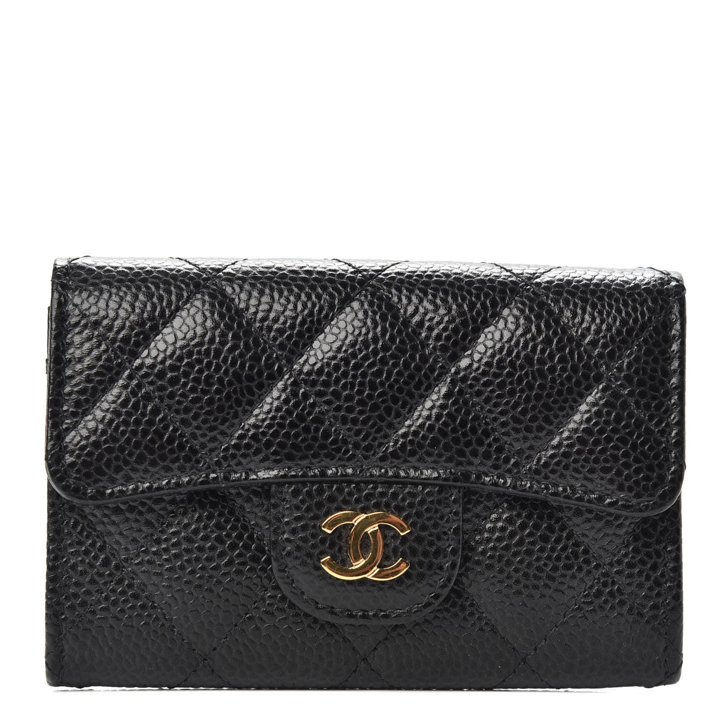 Chanel Caviar Quilted Flap Card Holder Black 1 of 7
