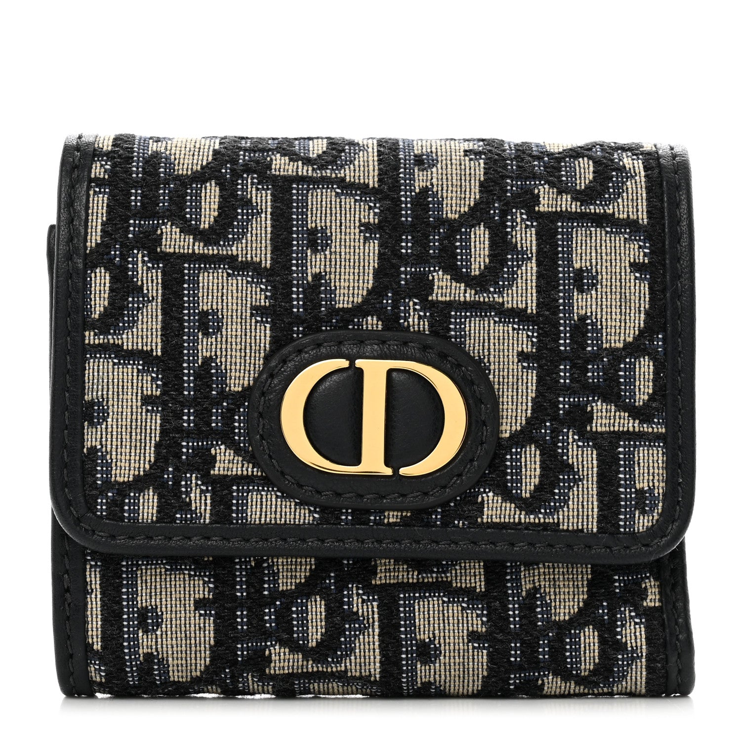 Christian Dior Oblique 30 Montaigne Lotus Wallet Blue 1 of 7