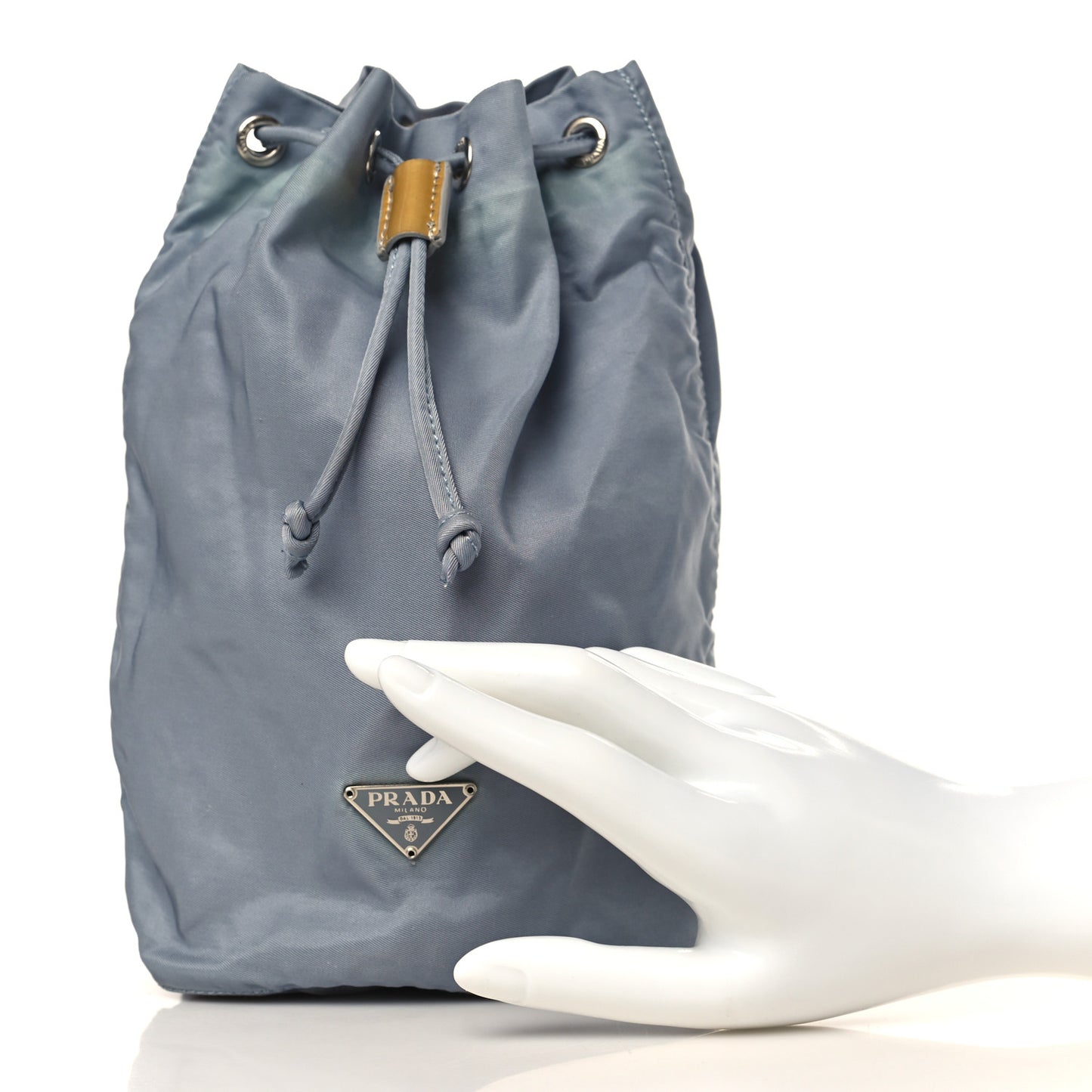 Nylon Vela Drawstring Pouch Blue