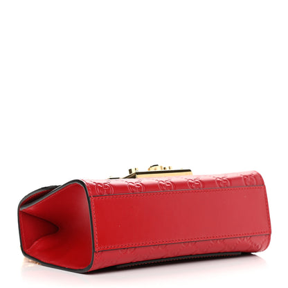 Gucci Guccissima Small Padlock Shoulder Bag Hibiscus Red 4 of 9