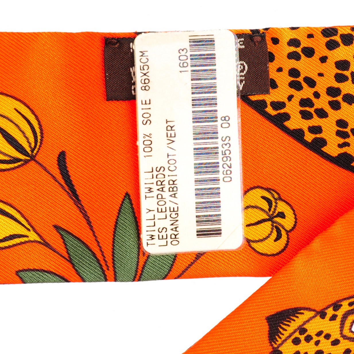 Silk Les Leopards Twilly Orange Abricot Vert