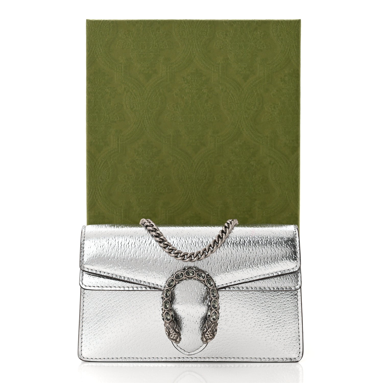 Gucci Metallic Calfskin Super Mini Dionysus Shoulder Bag Silver 11 of 11