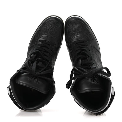 Louis Vuitton Calfskin Embossed Monogram Rivoli High Top Sneakers 11 Black Silver 2 of 8
