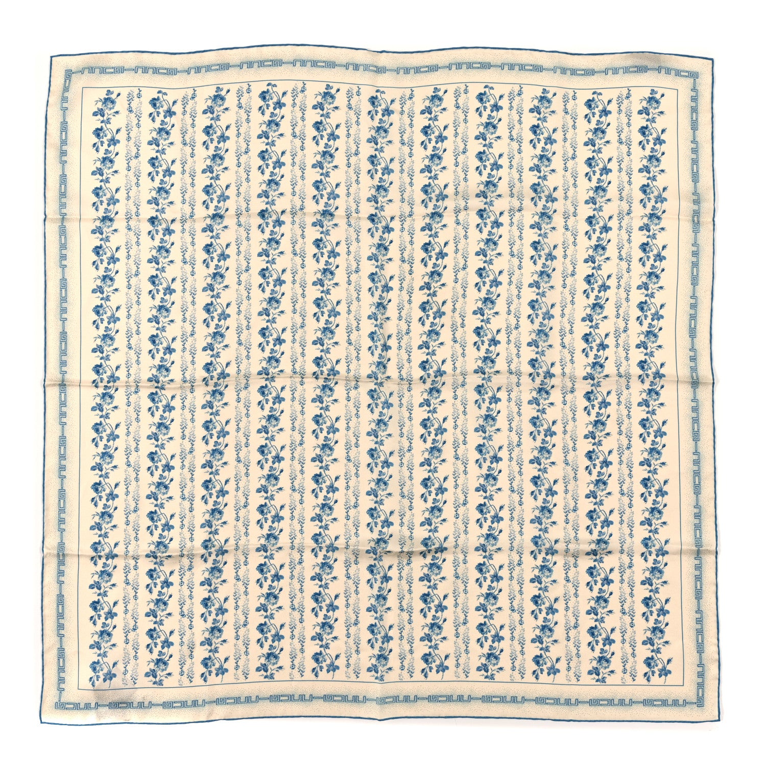 Gucci Silk Buds Square Scarf Blue White 1 of 3