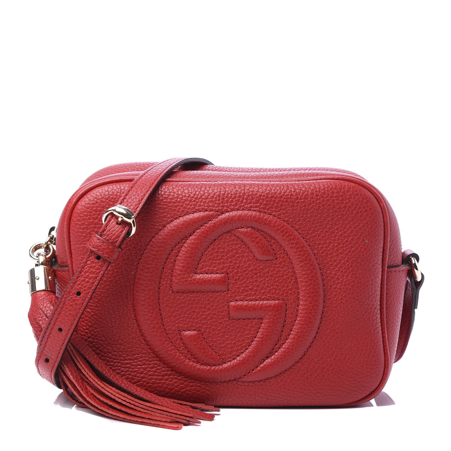 Pebbled Calfskin Small Soho Disco Bag Vibrant Red