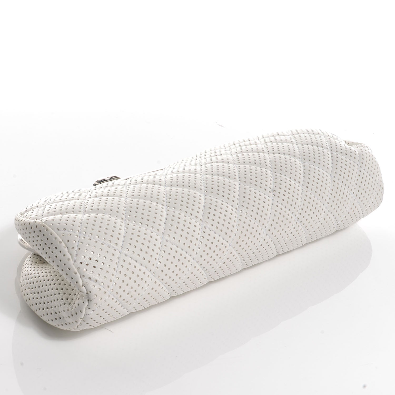 Chanel Lambskin Perforated Timeless Clutch White 4 of 7