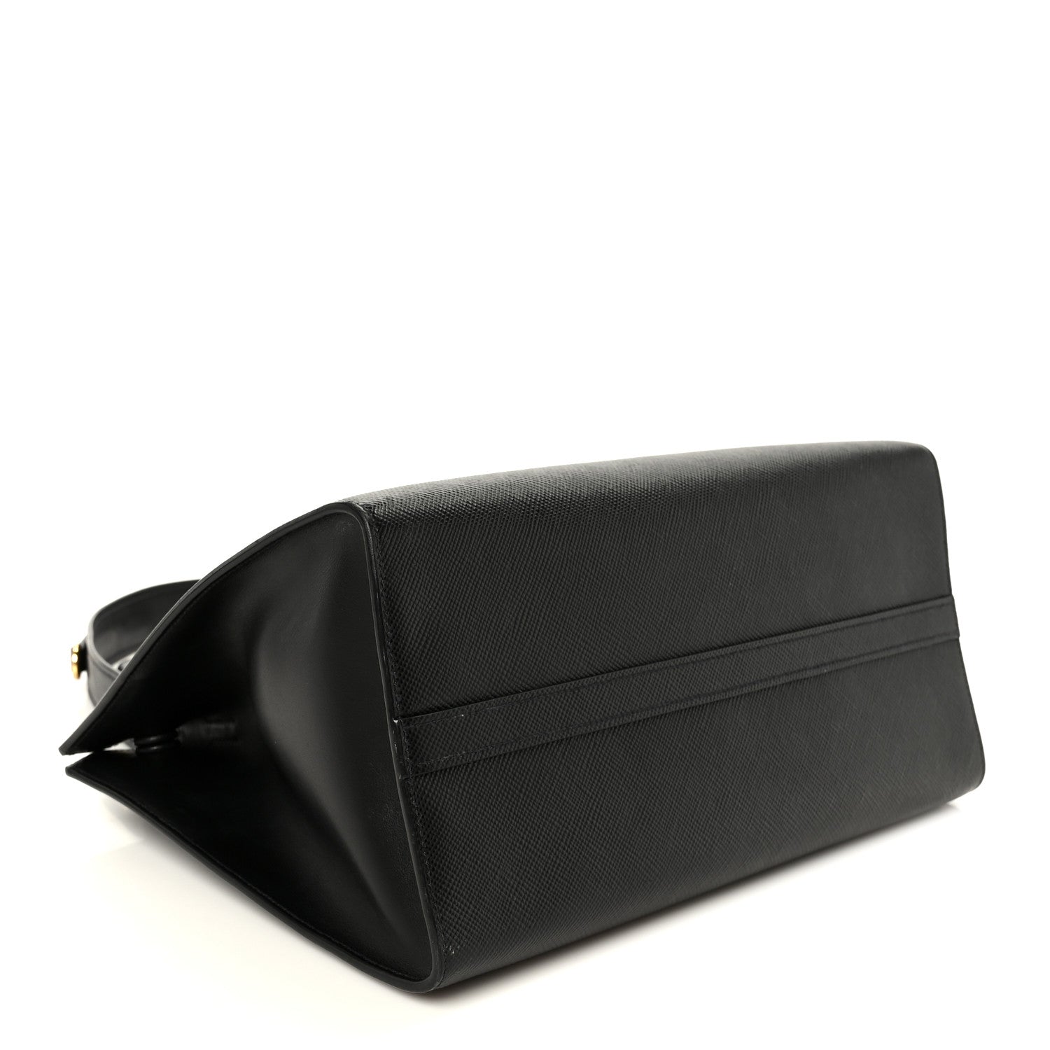 Prada Saffiano Cuir Calfskin Medium Monochrome Top Handle Tote Black 4 of 11