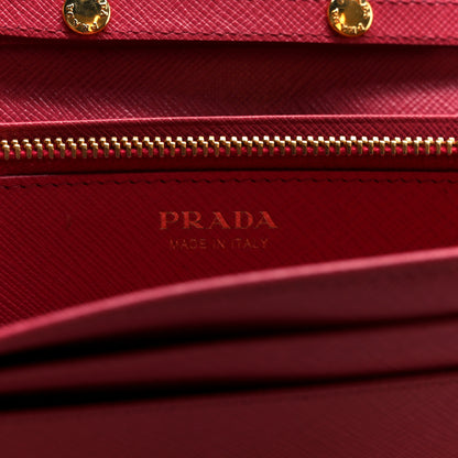 Prada Saffiano Wallet on Chain Peonia 10 of 17