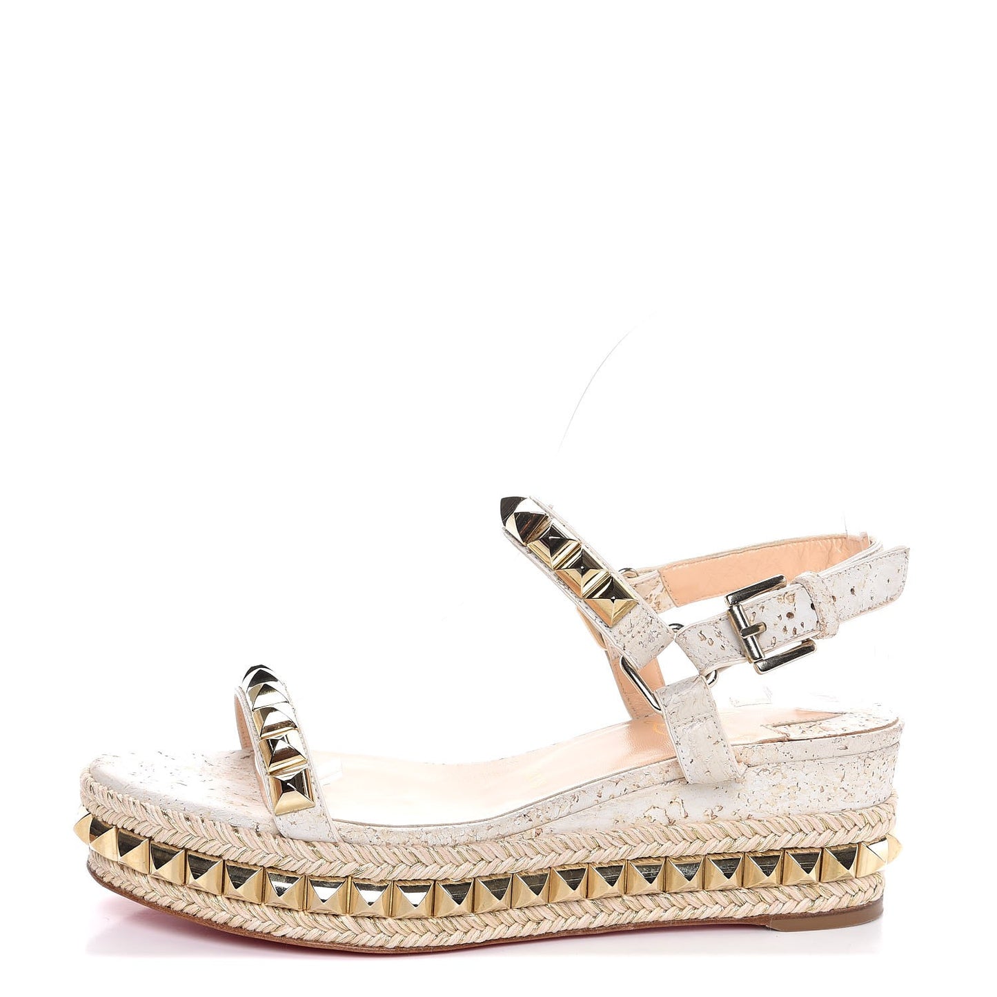 Cork Cataclou 60 Platform Sandals 36 Light Gold White