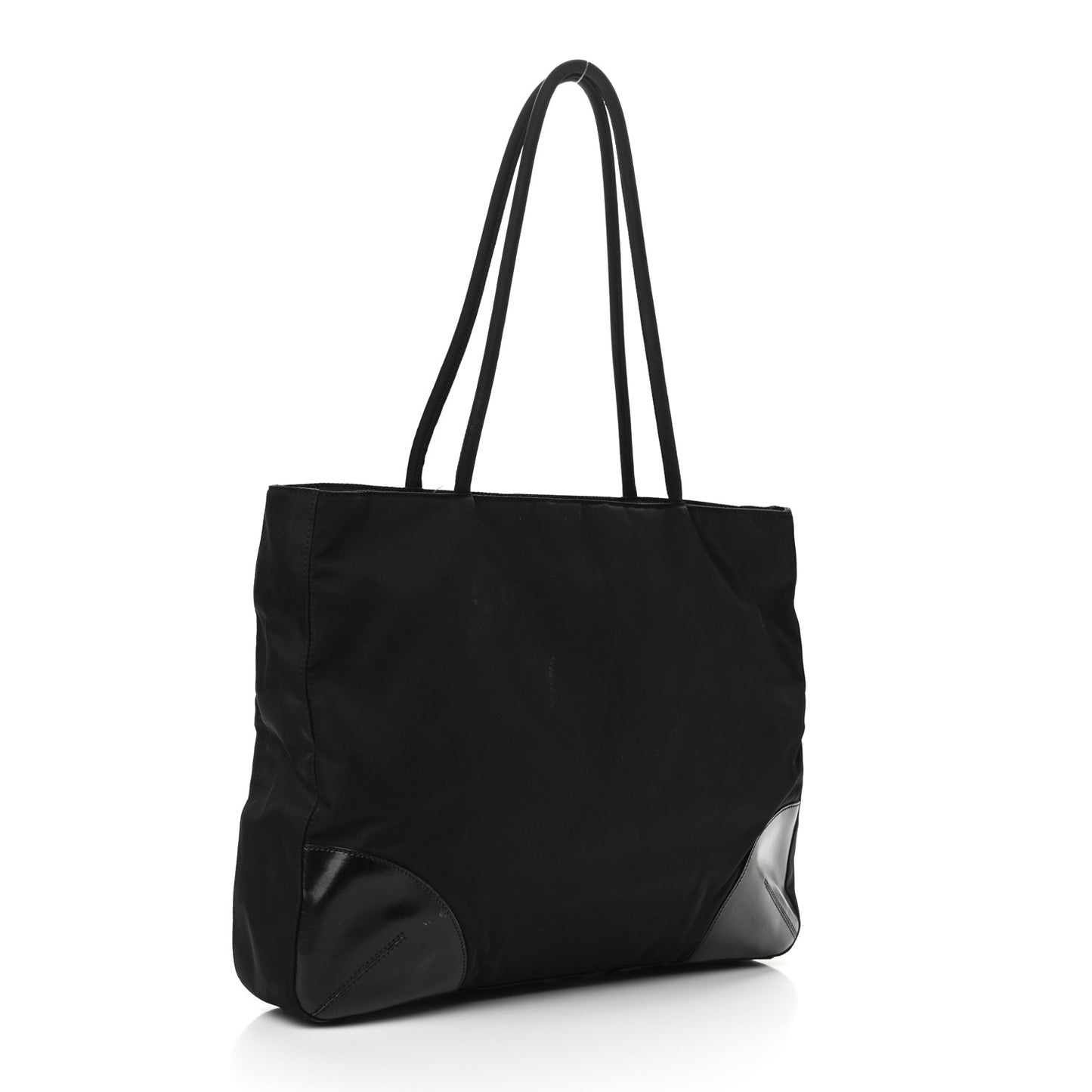 Calfskin Tessuto Nylon Easy Shoulder Bag Black