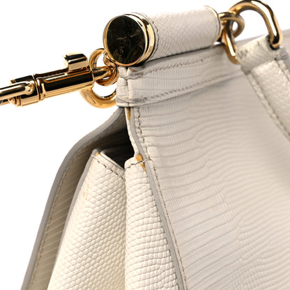 Dolce & Gabbana Stampa Iguana Crystal Medium Miss Sicily Satchel White 20 of 22