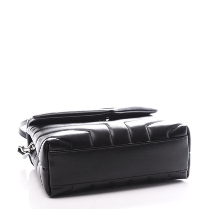 Saint Laurent Calfskin Y Quilted Monogram Toy Loulou Crossbody Bag Black 3 of 11