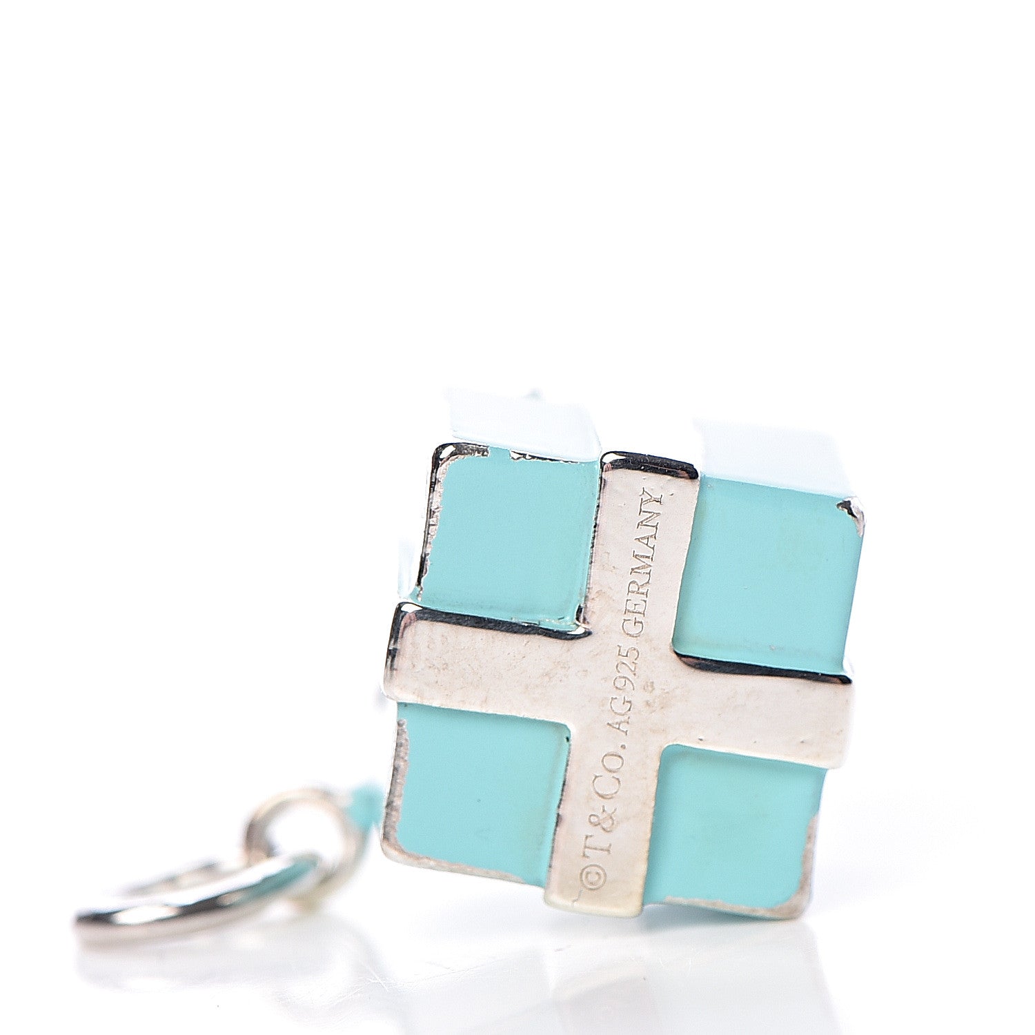 Tiffany Sterling Silver Enamel Gift Box Charm Blue 3 of 3