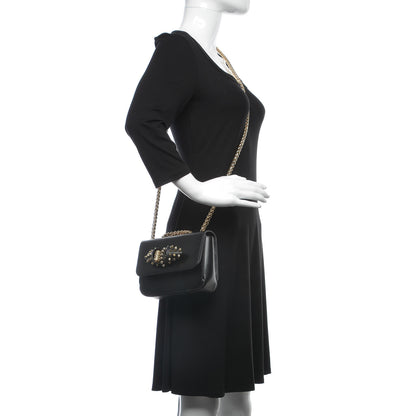 Christian Louboutin Calfskin Baby Sweety Charity NV Shoulder Bag Black 2 of 8