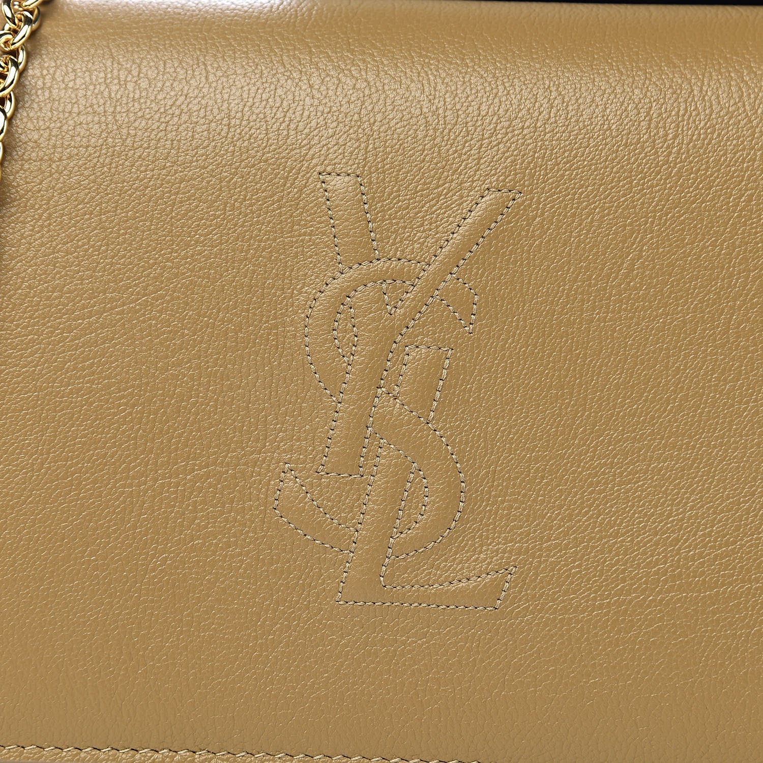 Saint Laurent Calfskin Belle de Jour Chain Clutch Beige 9 of 10