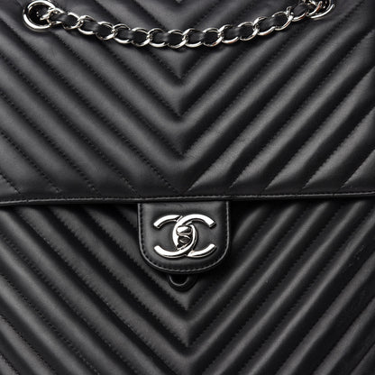 Chanel Calfskin Chevron Quilted Large Urban Spirit Backpack Black 11 of 11