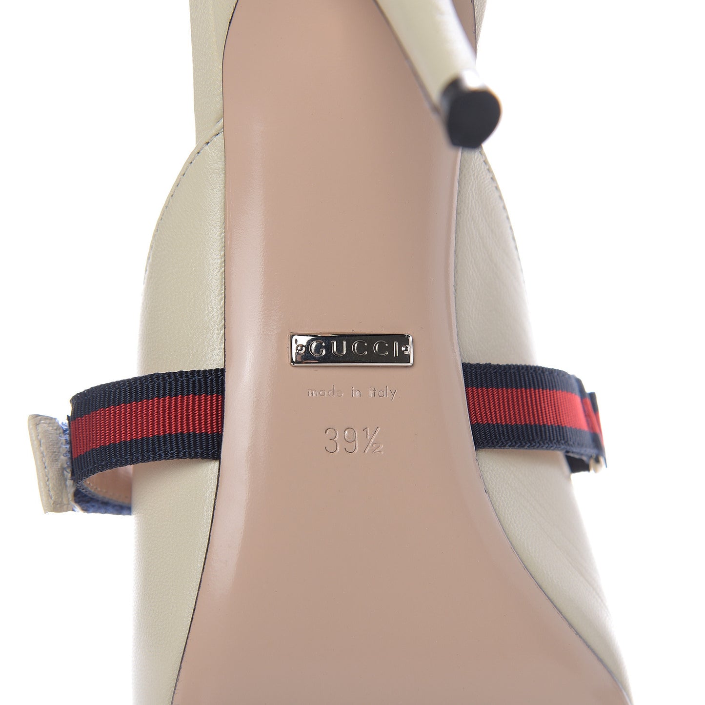 Malaga Kid Sylvie Web Cross Strap Mid-Heel Slides 39.5 Vintage White
