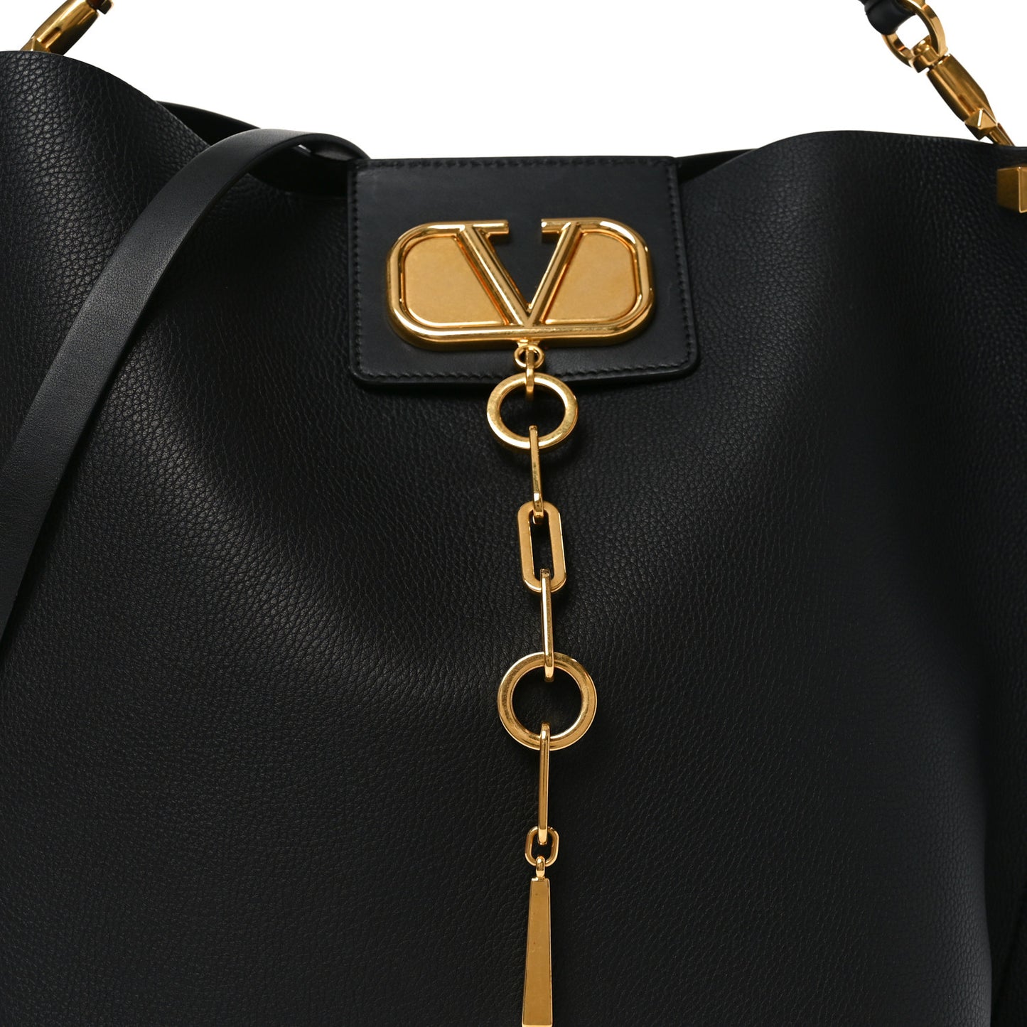 Grainy Calfskin Escape Hobo Bag Black