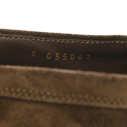 Chanel Suede Calfskin CC Chain Mocassin Loafers 37.5 Brown 8 of 9