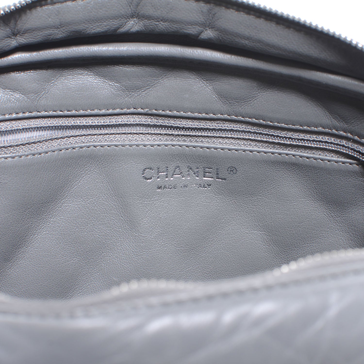 Chanel Aged Calfskin Quilted Large Reissue Camera Case Grey 6 of 7