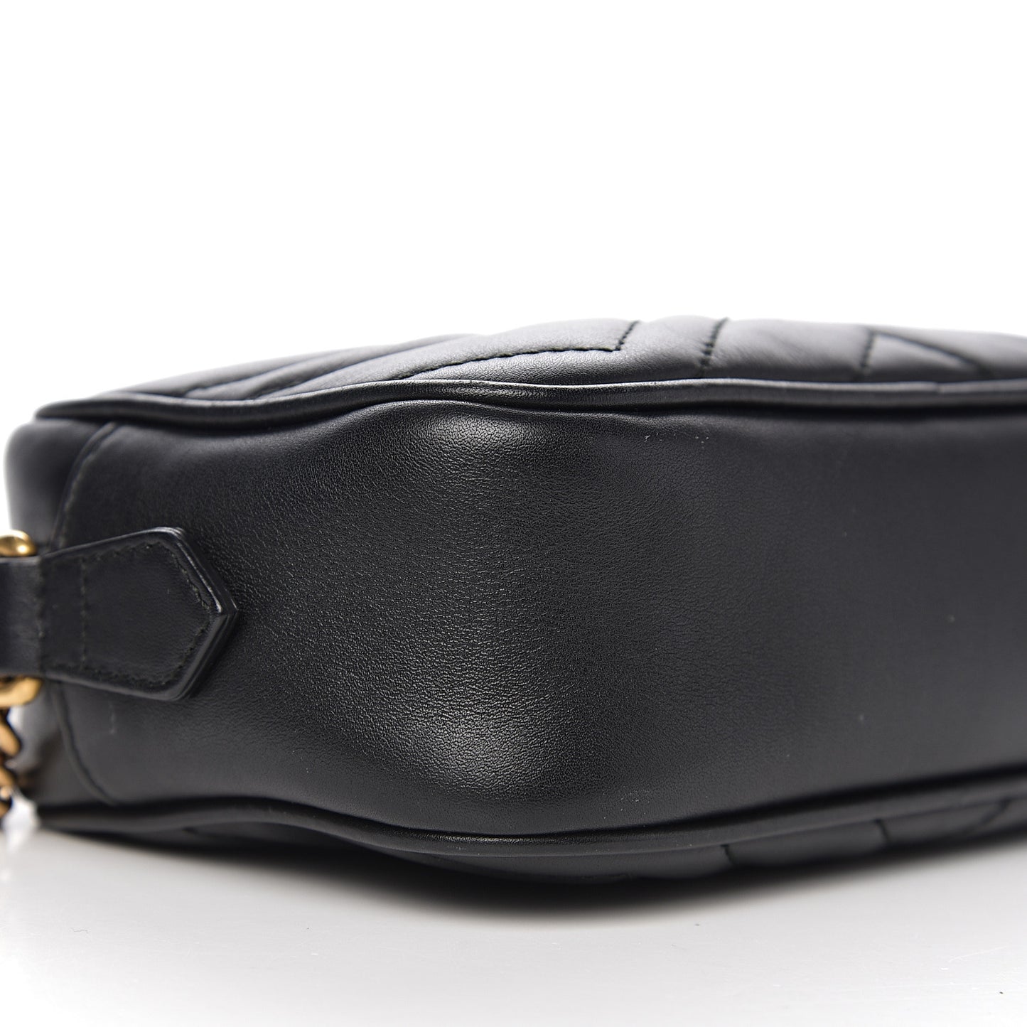 Calfskin Matelasse Mini GG Marmont Chain Shoulder Bag Black