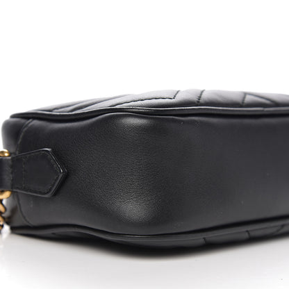 Gucci Calfskin Matelasse Mini GG Marmont Chain Shoulder Bag Black 7 of 9