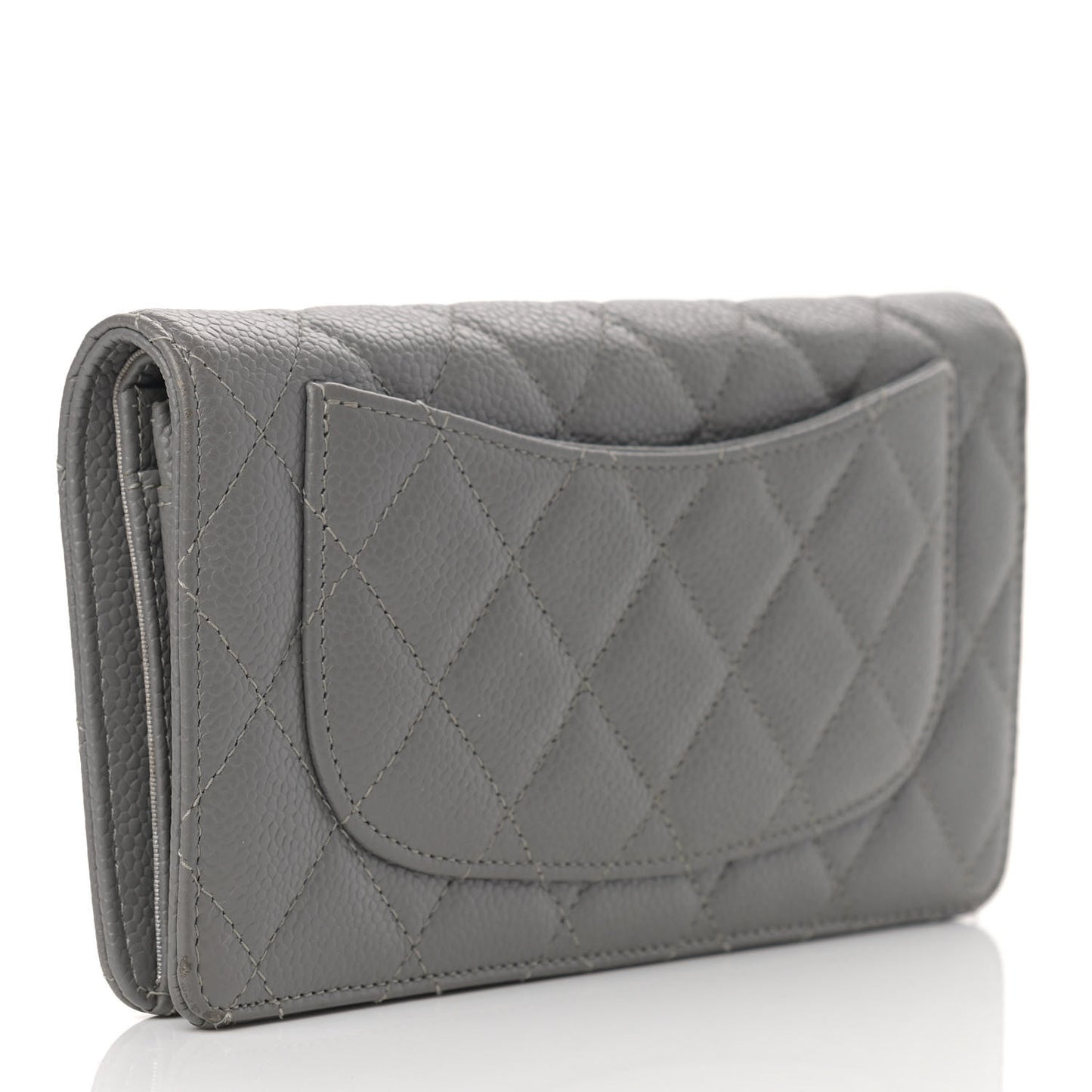 Caviar Quilted Yen Wallet Grey