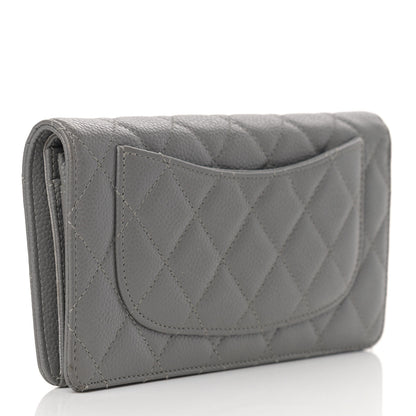 Chanel Caviar Quilted Yen Wallet Grey 3 of 12