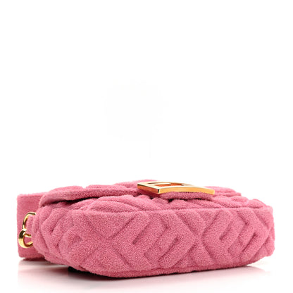 Fendi Terry Cloth Vitello Century Matte FF 1974 Embossed Belt Baguette Lollypop 5 of 11