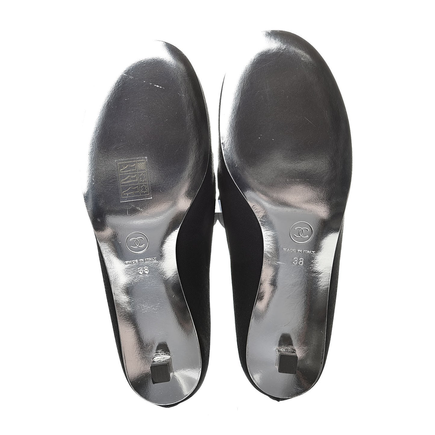 Quilted Grosgrain CC Loafers 38 Black