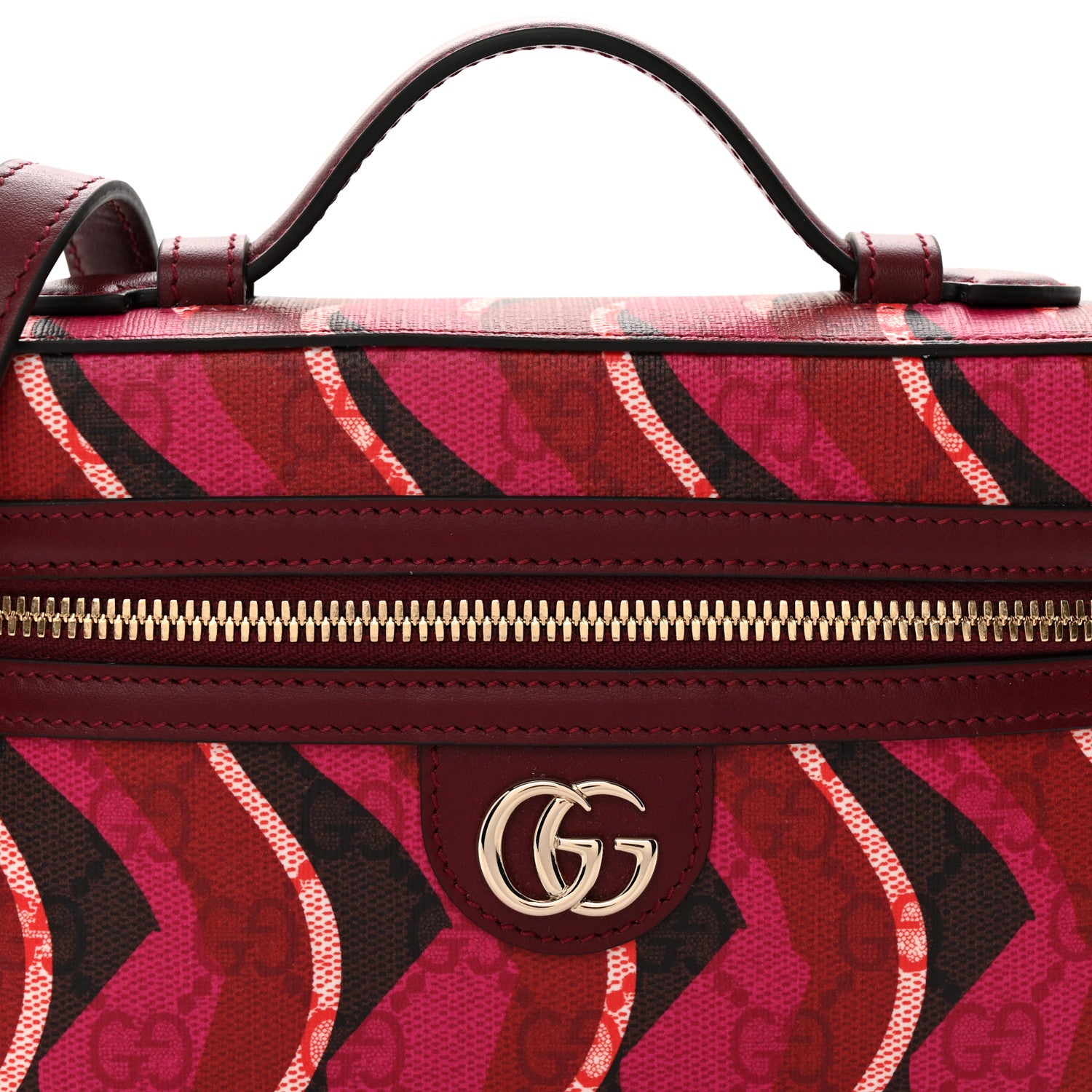 Gucci GG Supreme Monogram Canvas Lunar New Year Shoulder Bag  Red Pink Multicolor 9 of 11