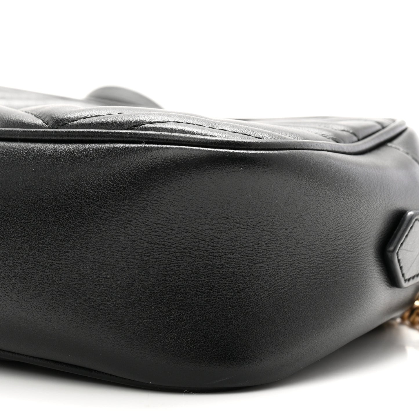 Calfskin Matelasse Small GG Marmont Chain Shoulder Bag Black